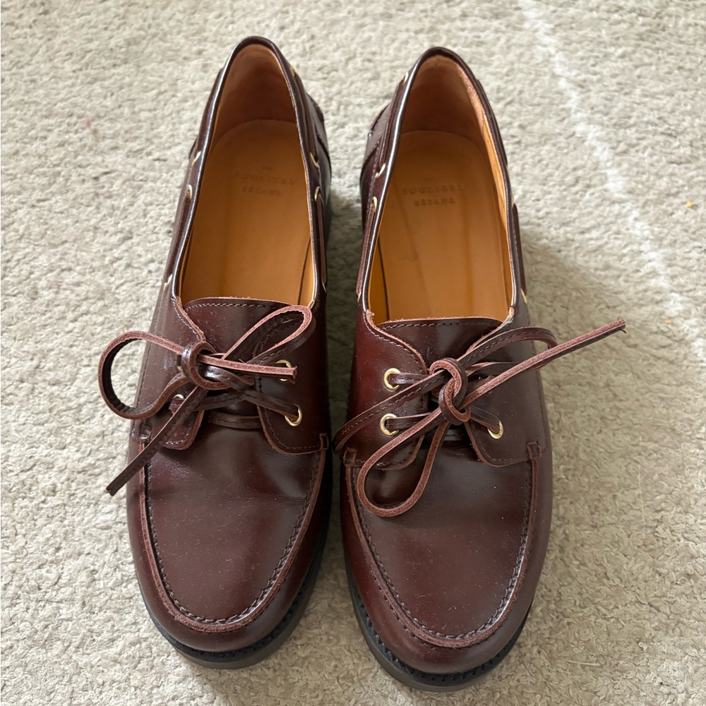 Sezane Brown Leather Loafers
